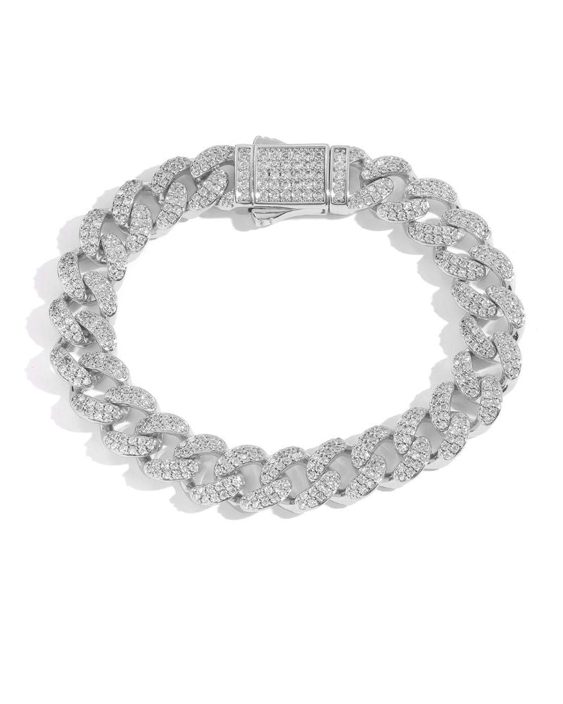 Hip Hop 12mm Iced Cuban Link Bracelet