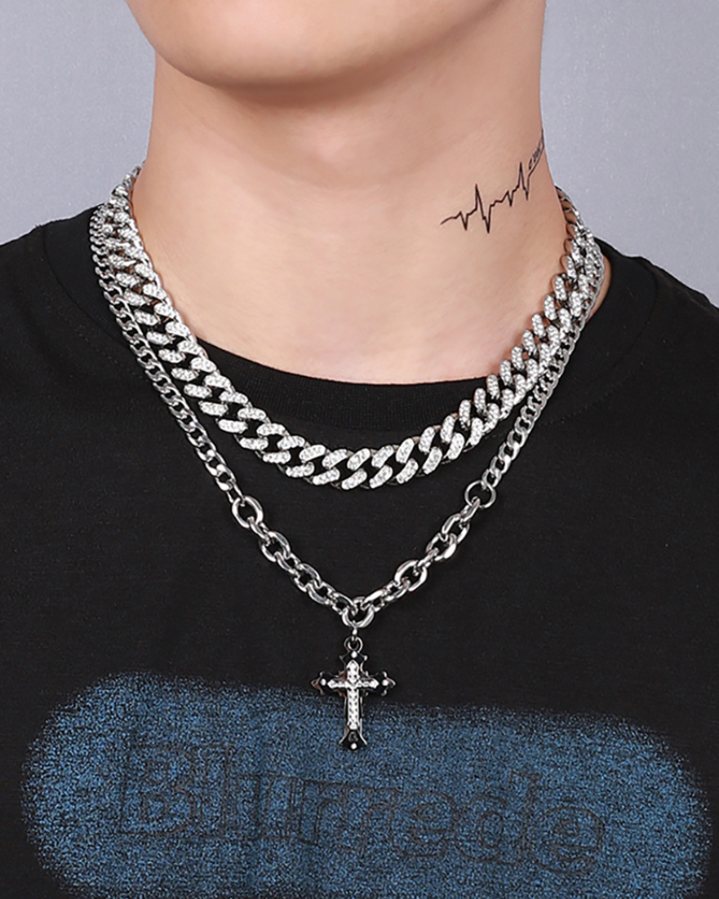 Hip Hop Titanium Steel Cuban Link Chain Necklace