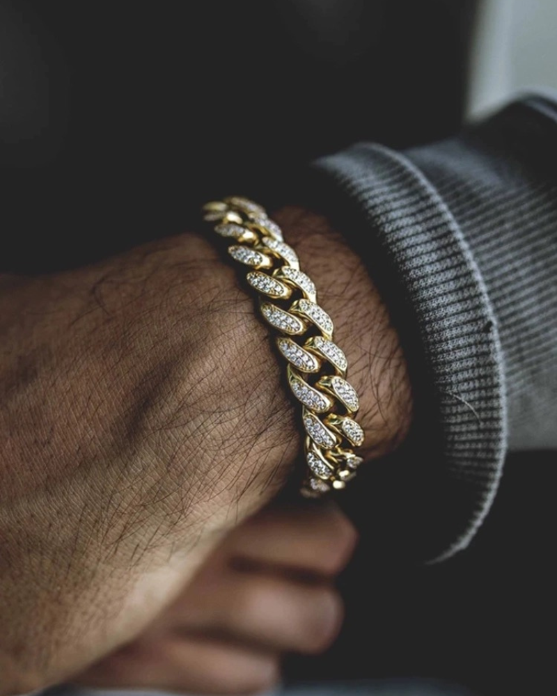 Hip Hop 12mm Iced Cuban Link Bracelet