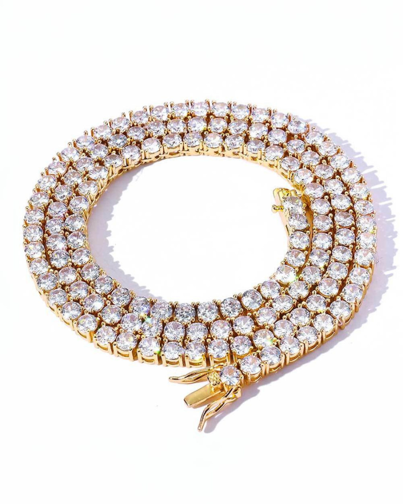 Hip Hop Tennis Cuban Link Chain Necklace