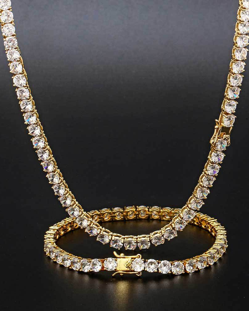 Hip Hop Tennis Cuban Link Chain Necklace