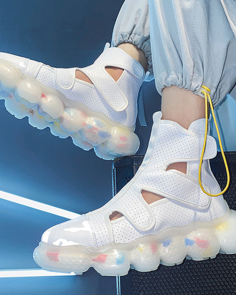 Hollowed-Out High-Top Sandals Sneakers