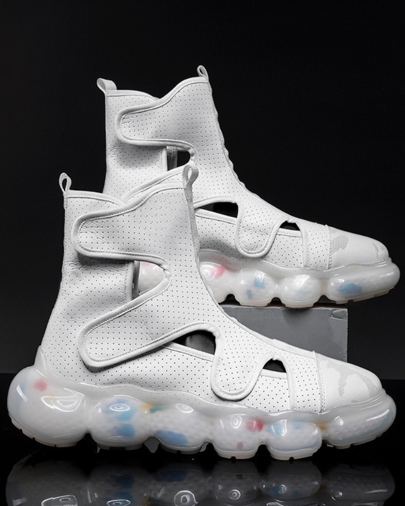 Hollowed-Out High-Top Sandals Sneakers
