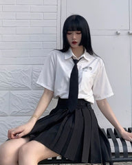 JK Style Pleated Suspender Skirt