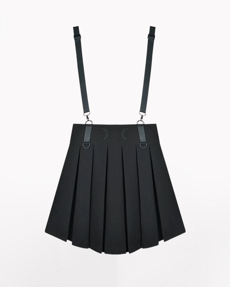 JK Style Pleated Suspender Skirt