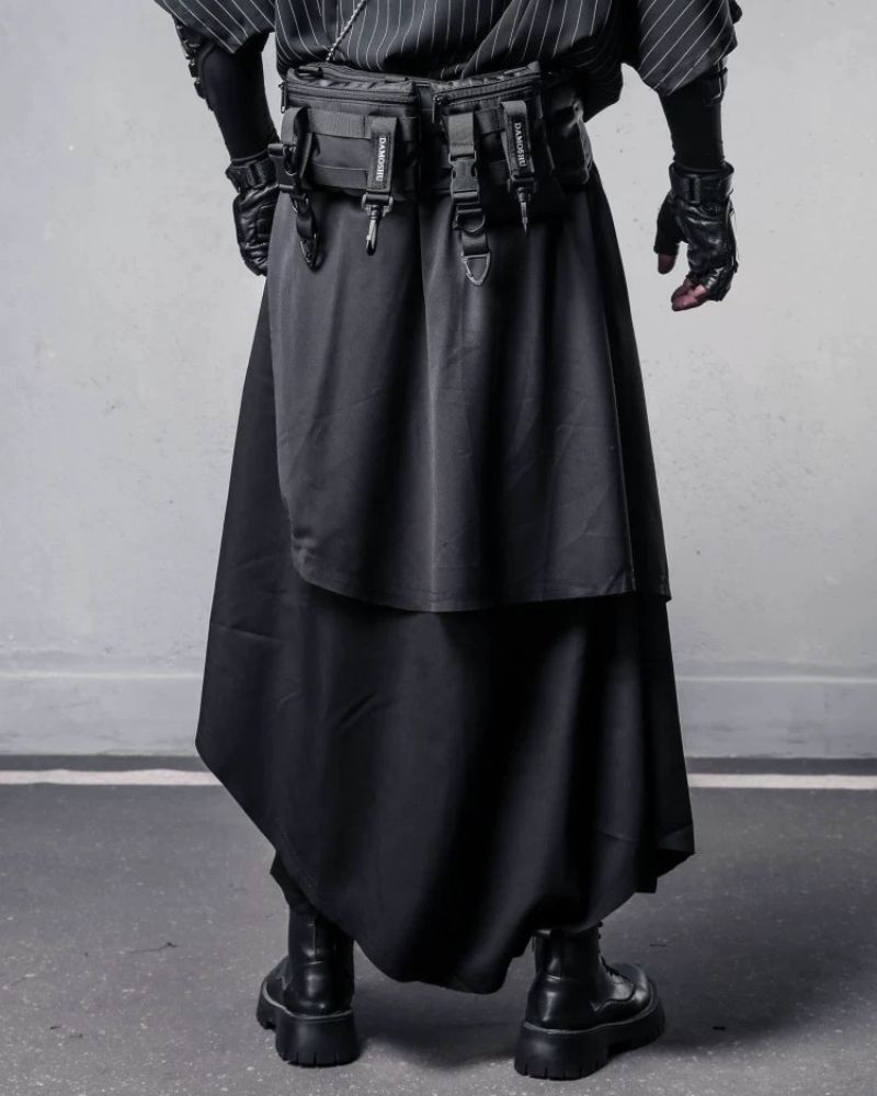 Janpanese Mock Two-Tier Hakama Pants