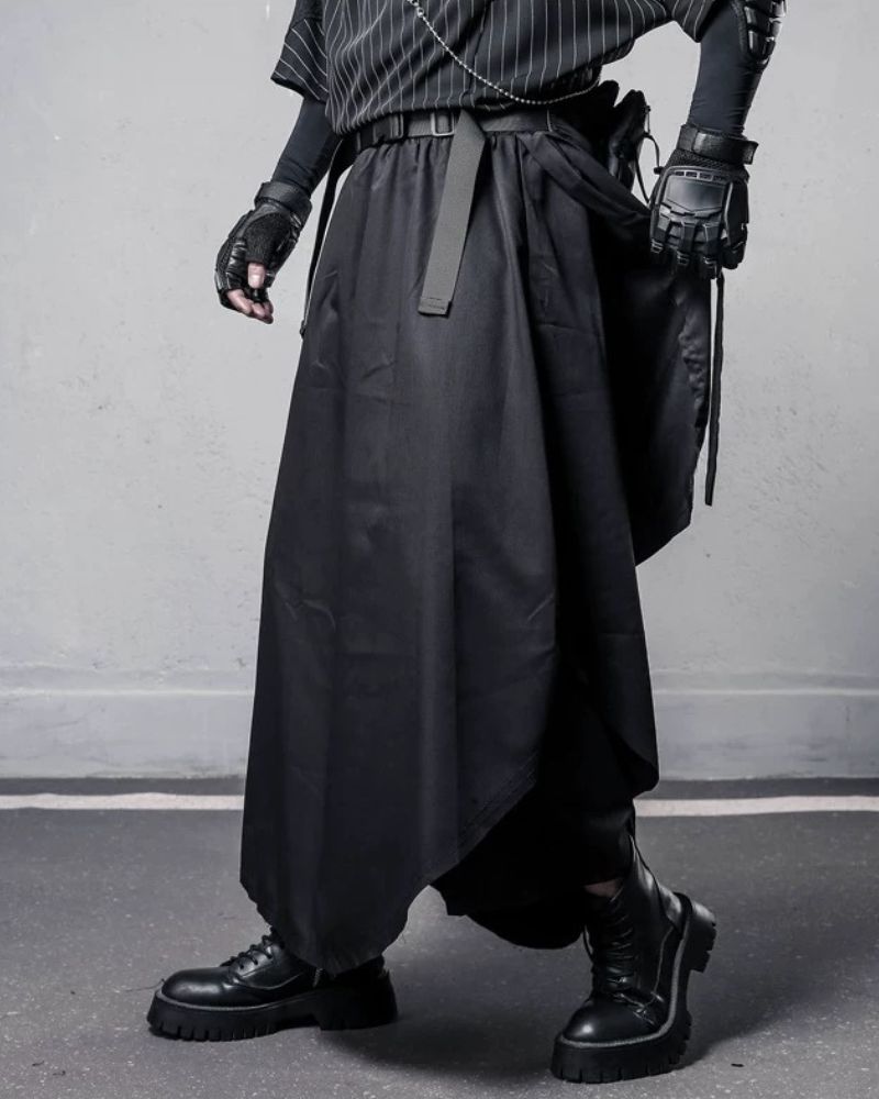 Janpanese Mock Two-Tier Hakama Pants