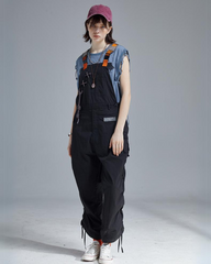 Knot Pleated Loose Unisex Overalls