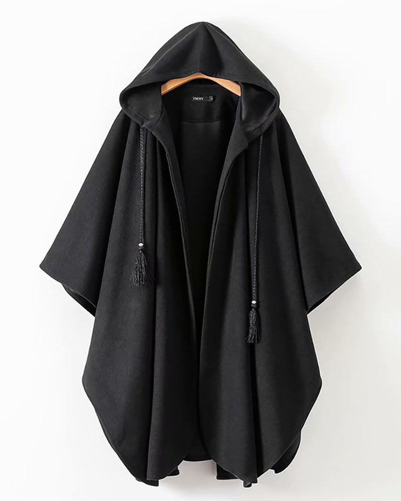 Long Cape Hooded Coat
