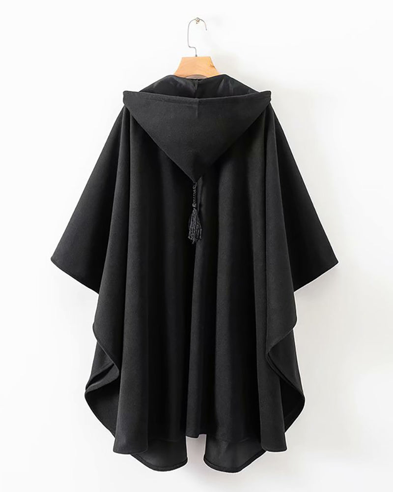 Long Cape Hooded Coat
