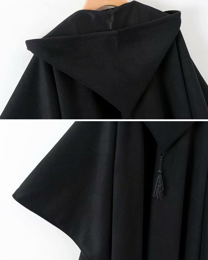 Long Cape Hooded Coat