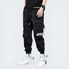Men's Black Cyberpunk Cargo Pants