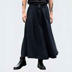 Men's Black Wide-Leg Skirt Pants â€?Hakama Inspired