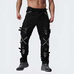 Cyberpunk 2077 Black Buckle Pants