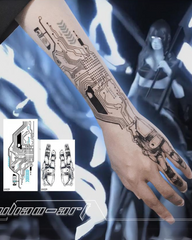 Arm Finger Cyberpunk Tattoo