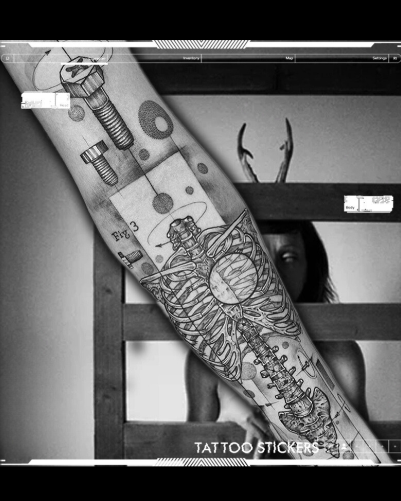 Mechanical Cyberpunk Arm Tattoo