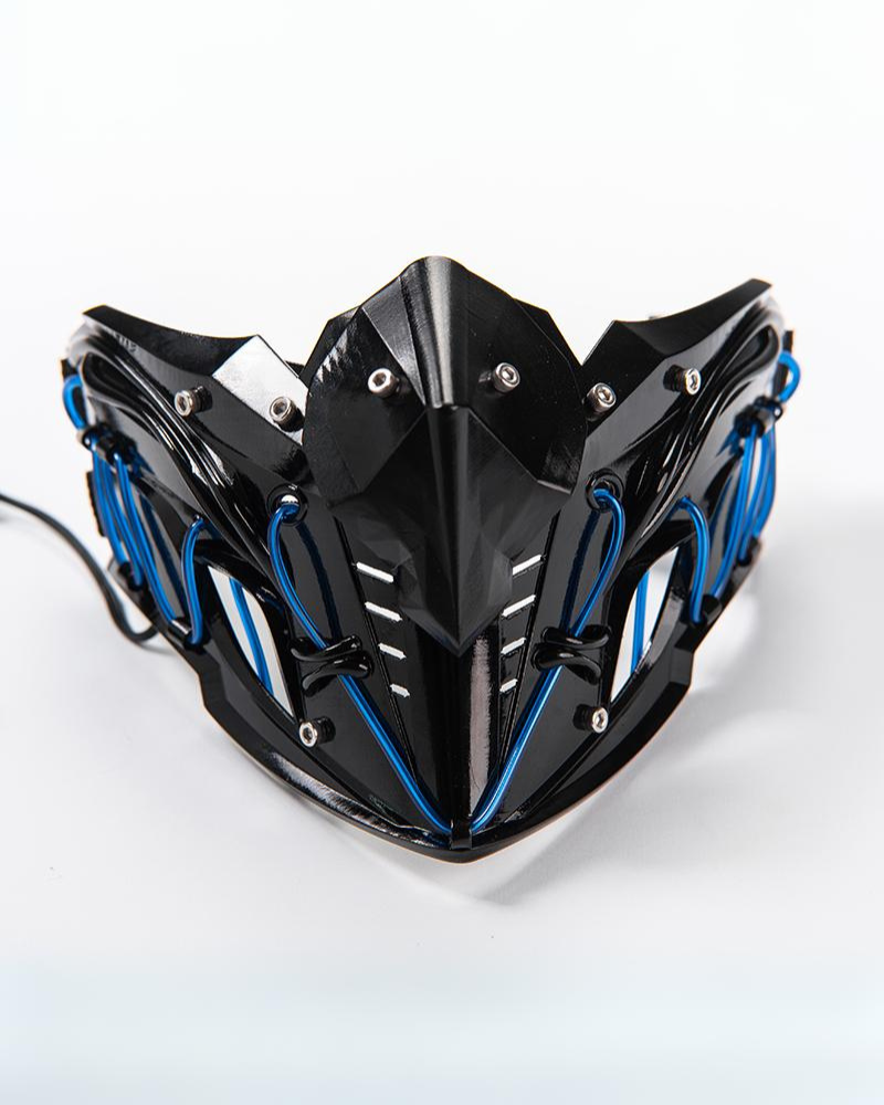 Mechanical Ninja Glowing Half Face Mask