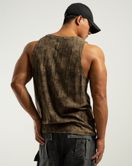 Men's Ripped Pleated Sleeveless Muscle Shirt