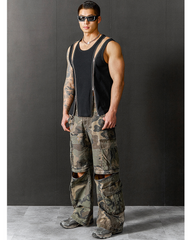 Men's Threaded Double Zipper Sleeveless Muscle Shirt