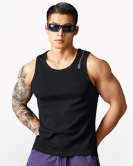 Men's Threaded Sports Stretch Sleeveless Muscle Shirt
