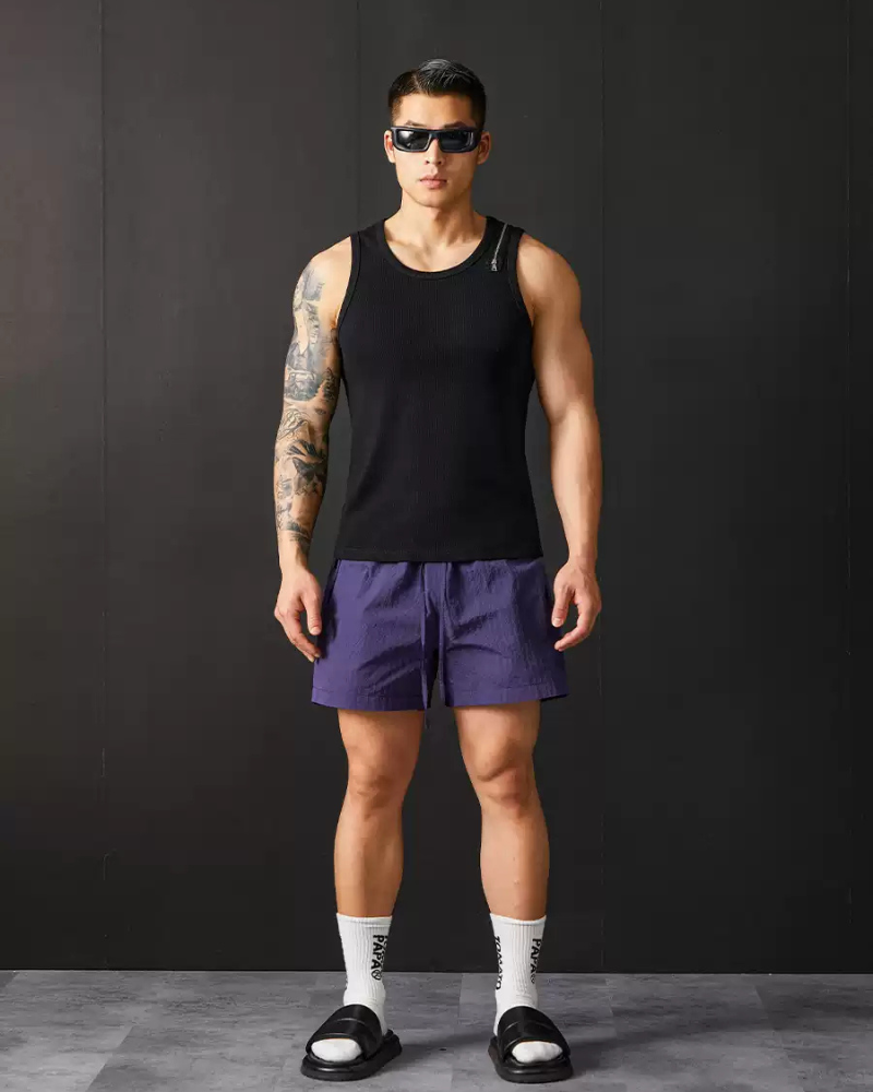 Men's Threaded Sports Stretch Sleeveless Muscle Shirt