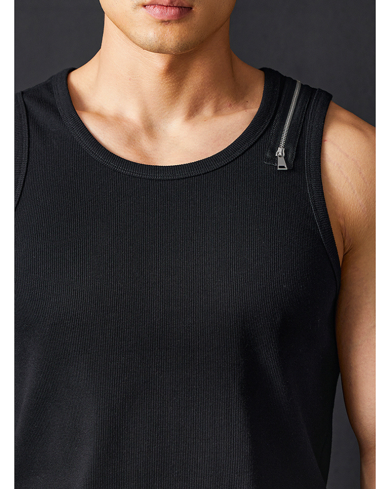 Men's Threaded Sports Stretch Sleeveless Muscle Shirt