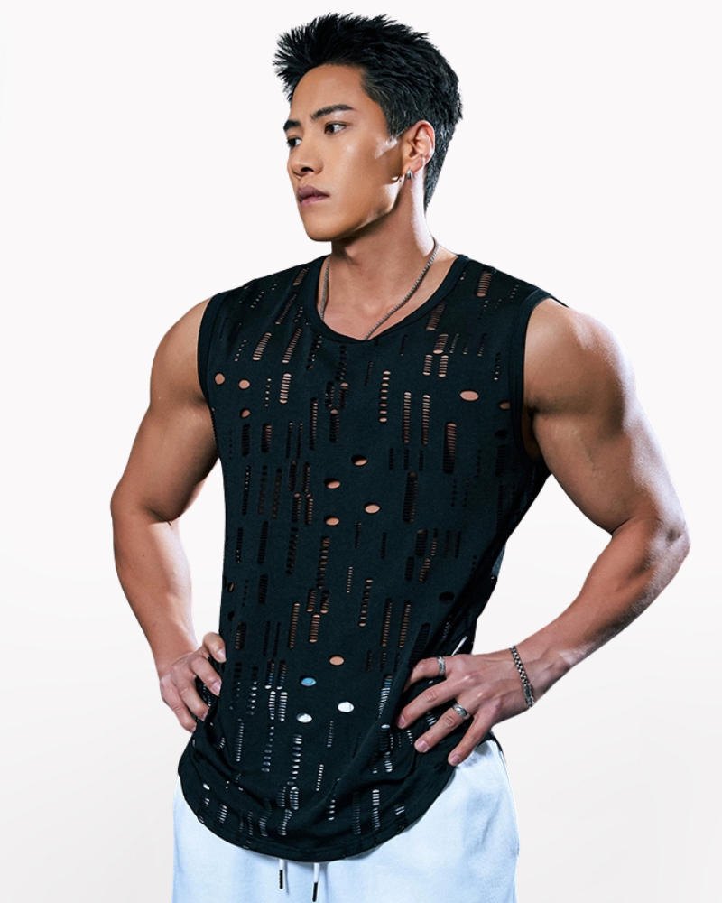 Men's Mesh Breathable Sleeveless Muscle Shirt