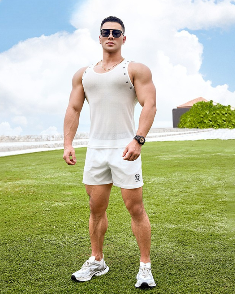 Men's Stretch Mesh Tank Top Sleeveless Muscle Shirt