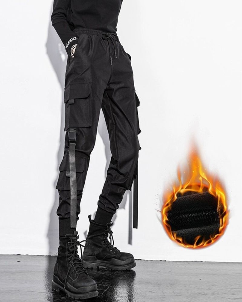 Women Black Slim Cargo Pants