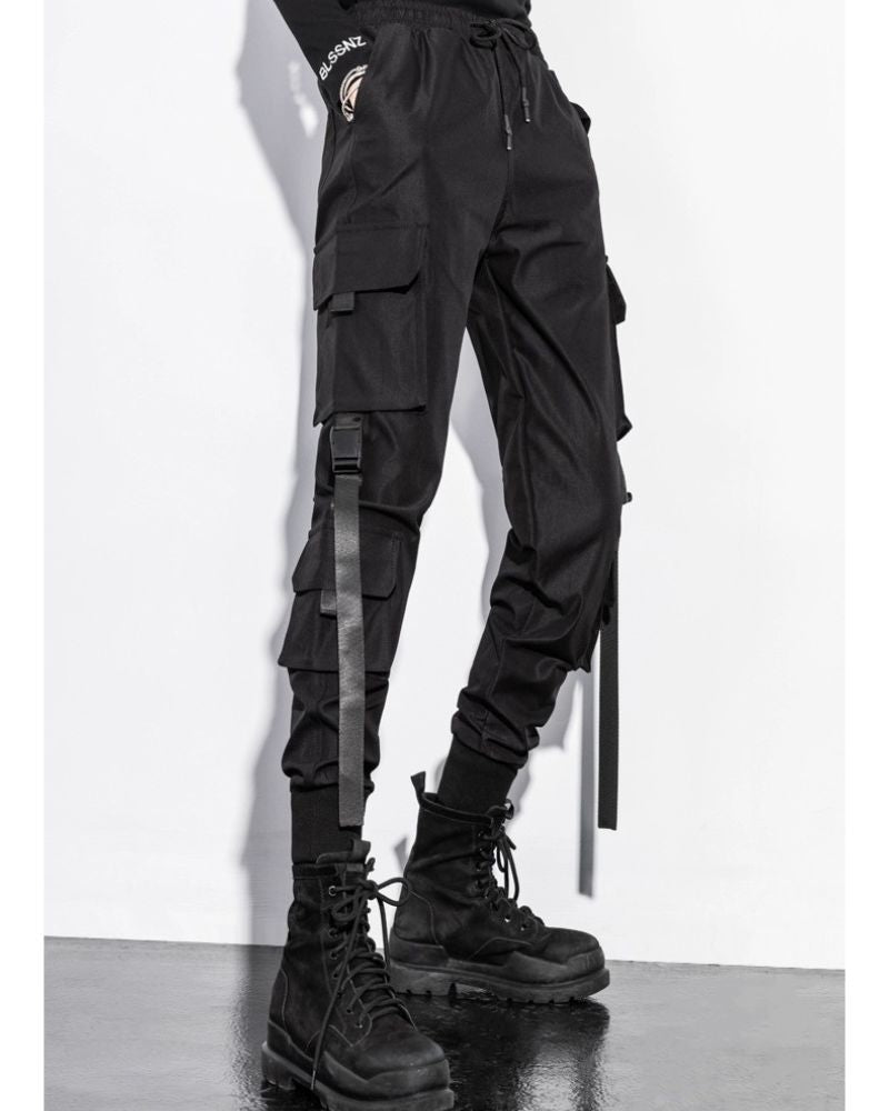 Women Black Slim Cargo Pants