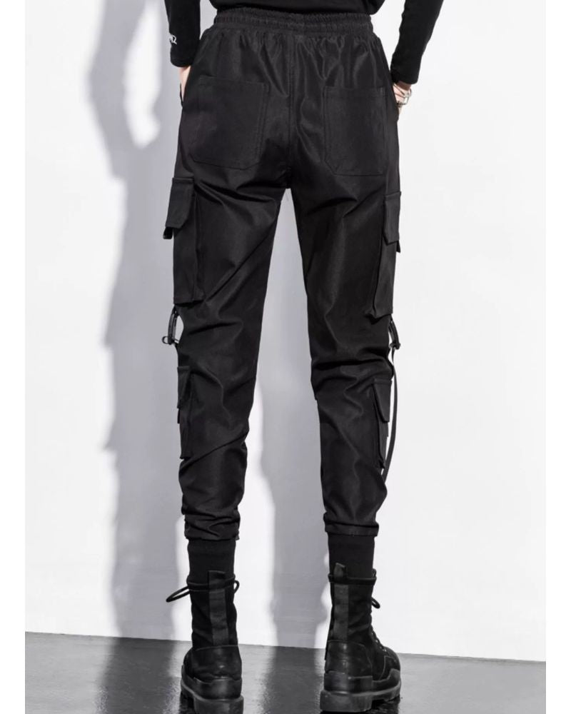 Women Black Slim Cargo Pants