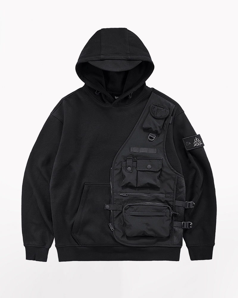 Fake Two Vest Tactical Hoodie