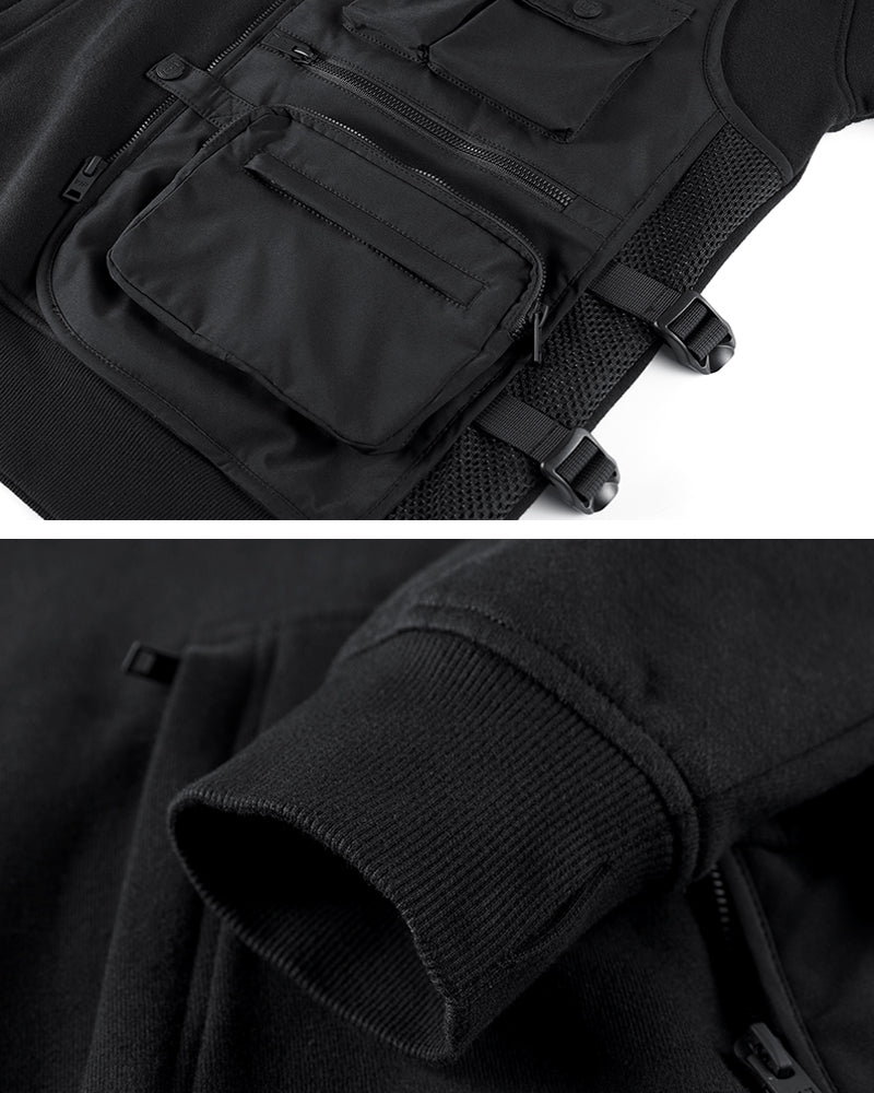 Fake Two Vest Tactical Hoodie