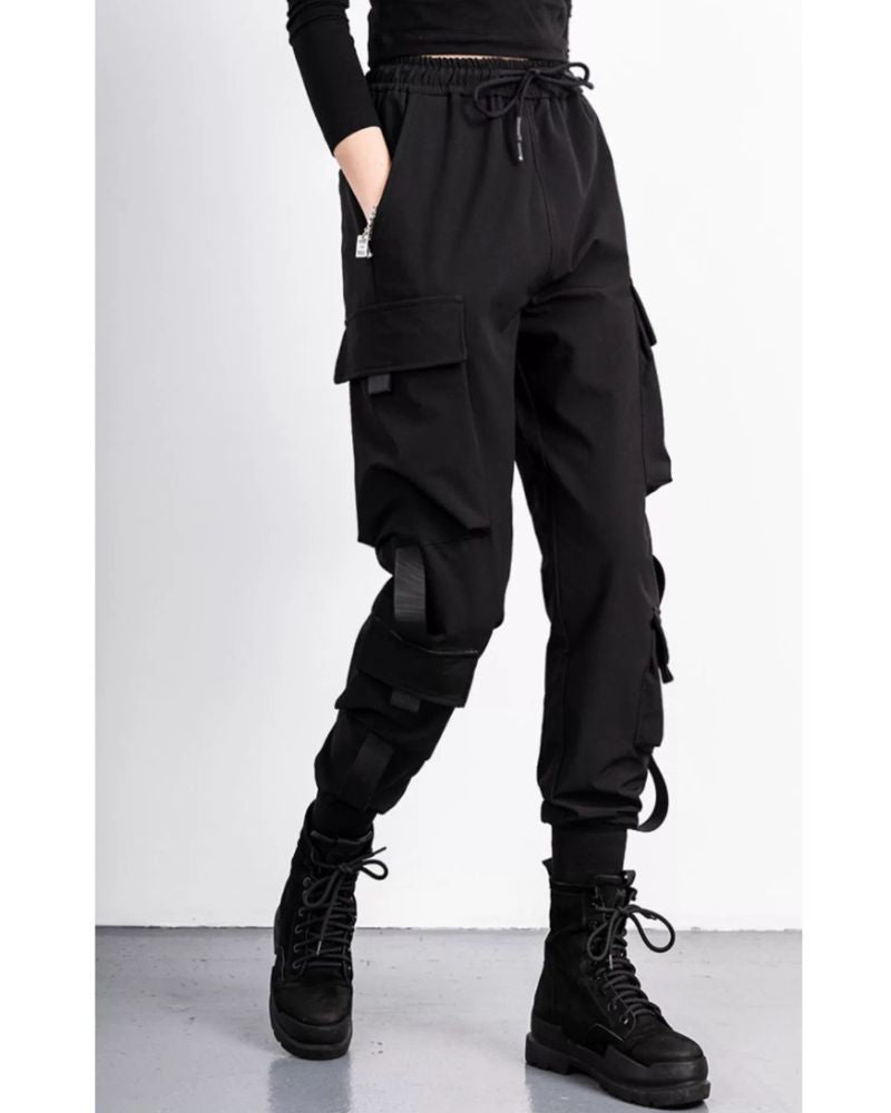 High-Street Black Cargo Pants