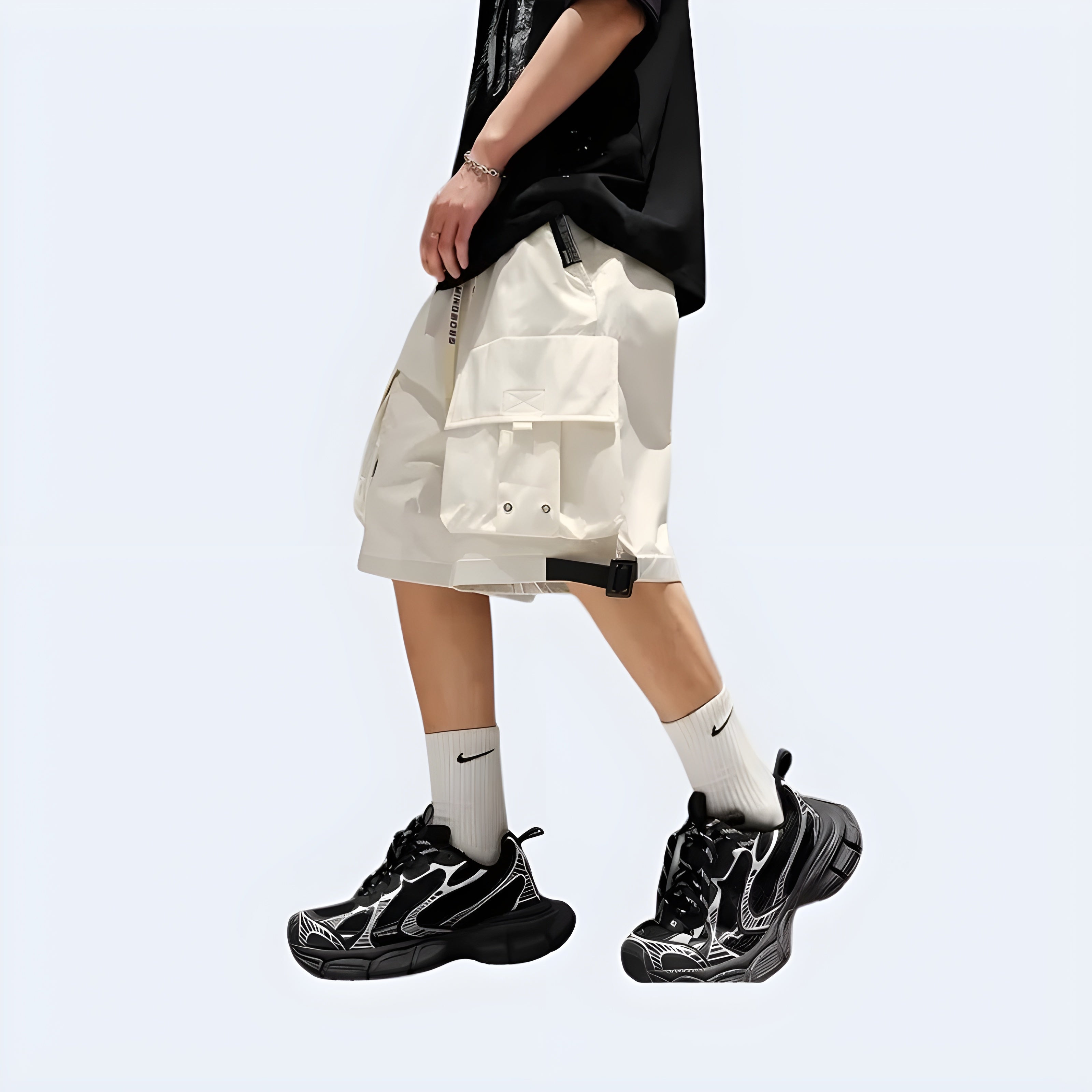 White Techwear Short