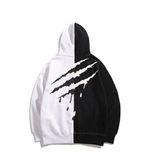 Claw Marks Black and White Hoodie
