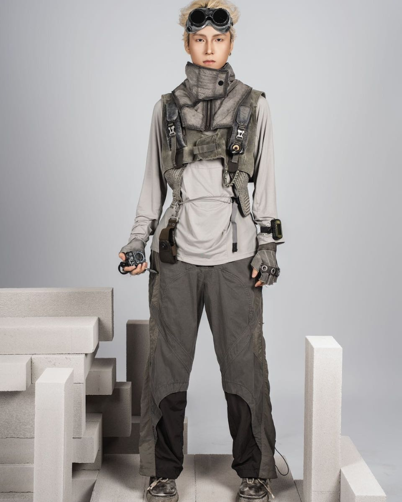 Outdoor Colorblock Straight Cargo Casual Pants