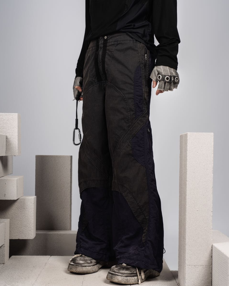 Outdoor Colorblock Straight Cargo Casual Pants