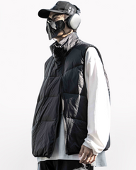 Outdoor Diagonal Zipper Unisex Winter Puffer Vest