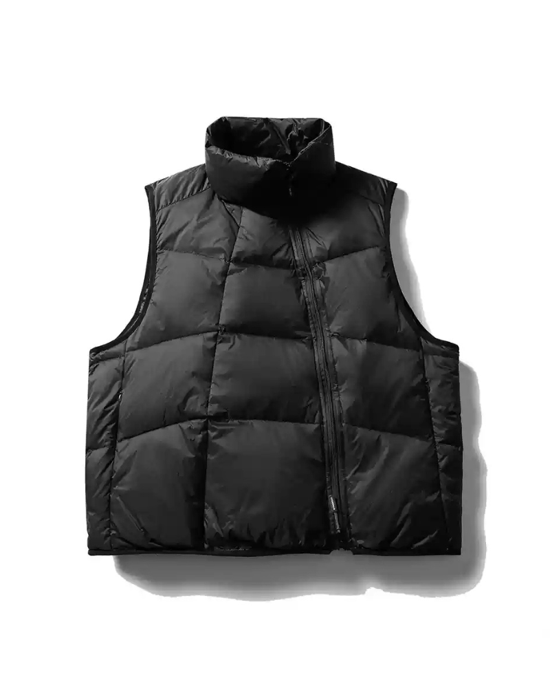 Outdoor Diagonal Zipper Unisex Winter Puffer Vest