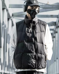 Outdoor Diagonal Zipper Unisex Winter Puffer Vest