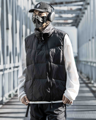 Outdoor Diagonal Zipper Unisex Winter Puffer Vest