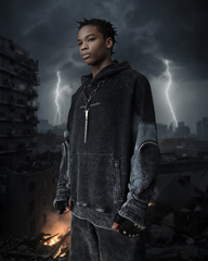 Post-Apocalyptic Tactical Pocket Washed Hoodie