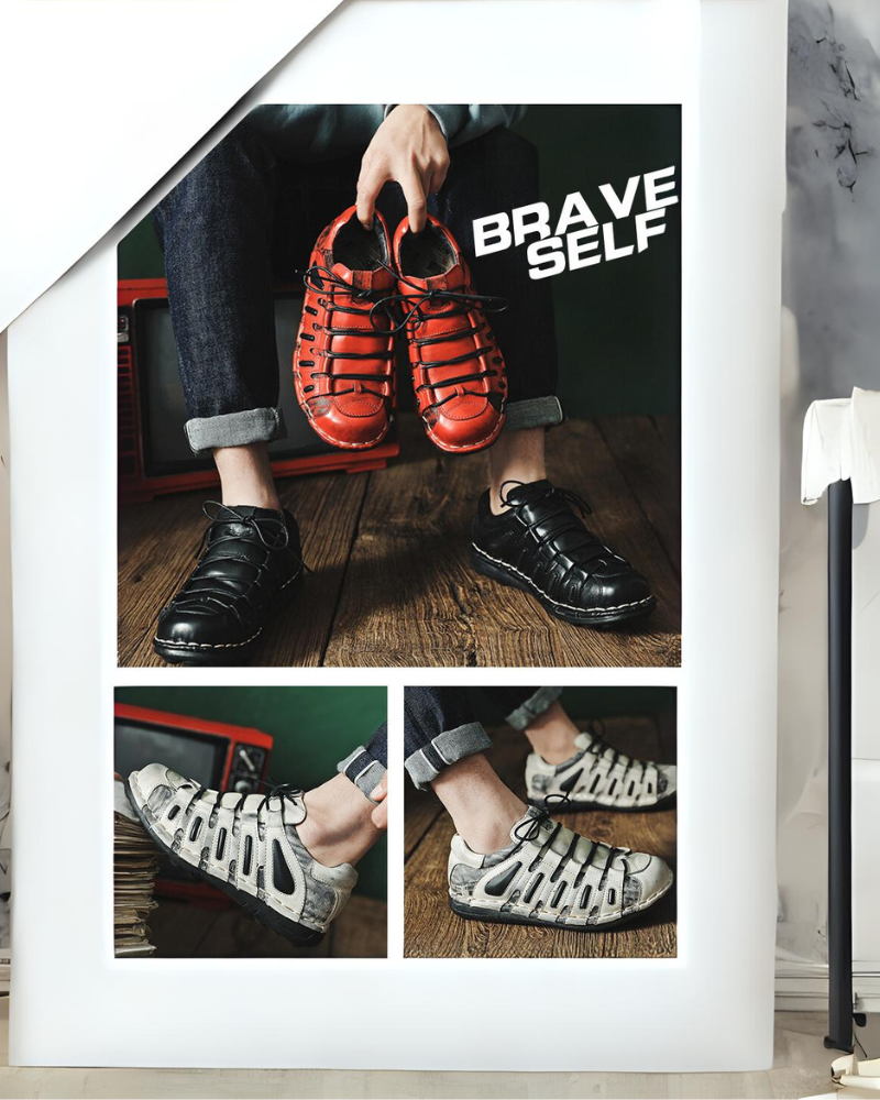 Punk Style Motorcycle Leather Shoes
