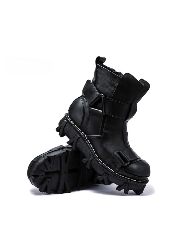 Punk Style Unisex Motorcycle Platform Boots