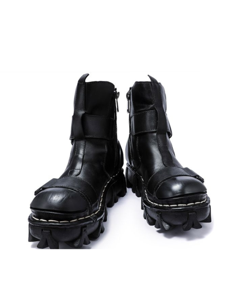 Punk Style Unisex Motorcycle Platform Boots