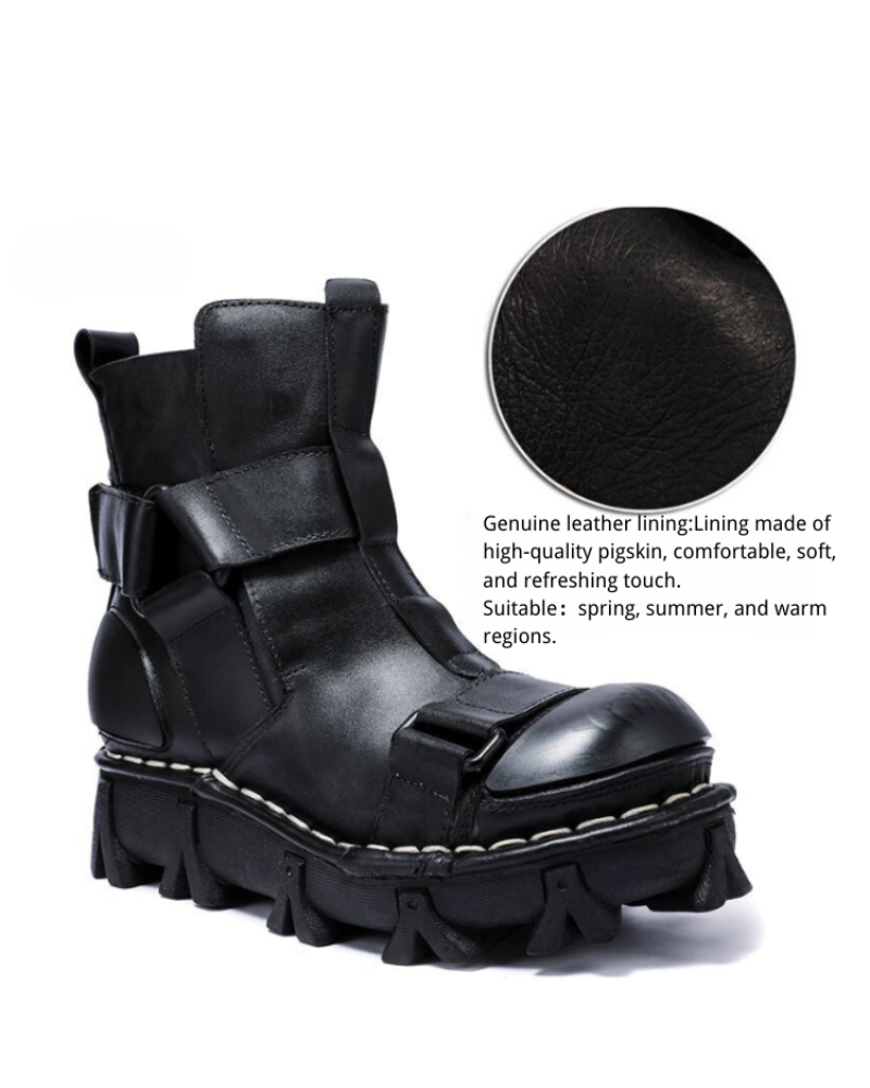 Punk Style Unisex Motorcycle Platform Boots