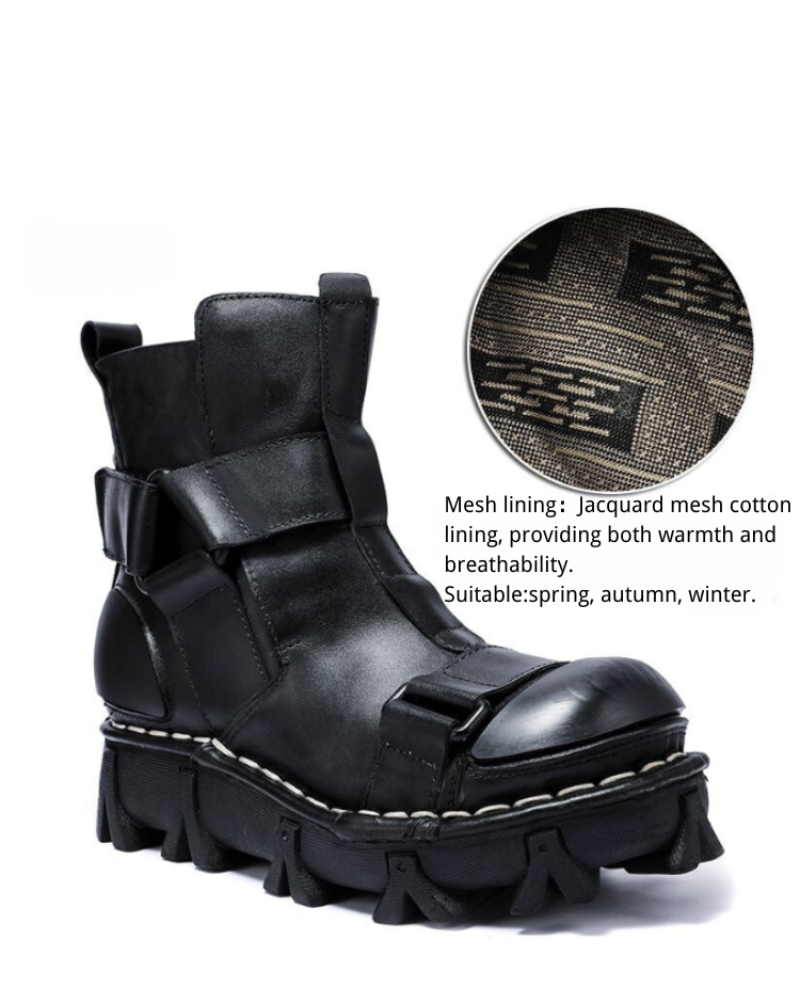 Punk Style Unisex Motorcycle Platform Boots