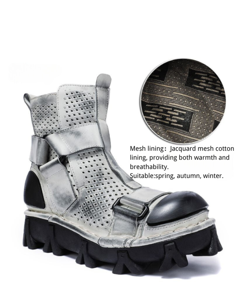 Punk Style Unisex Motorcycle Platform Boots