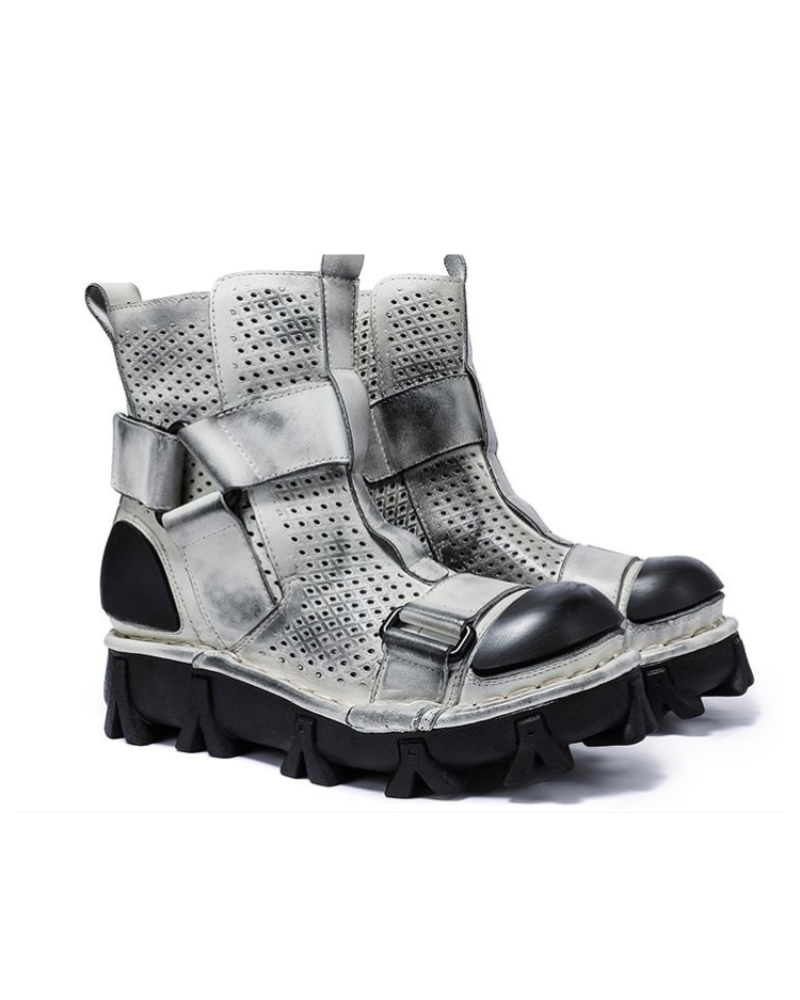 Punk Style Unisex Motorcycle Platform Boots